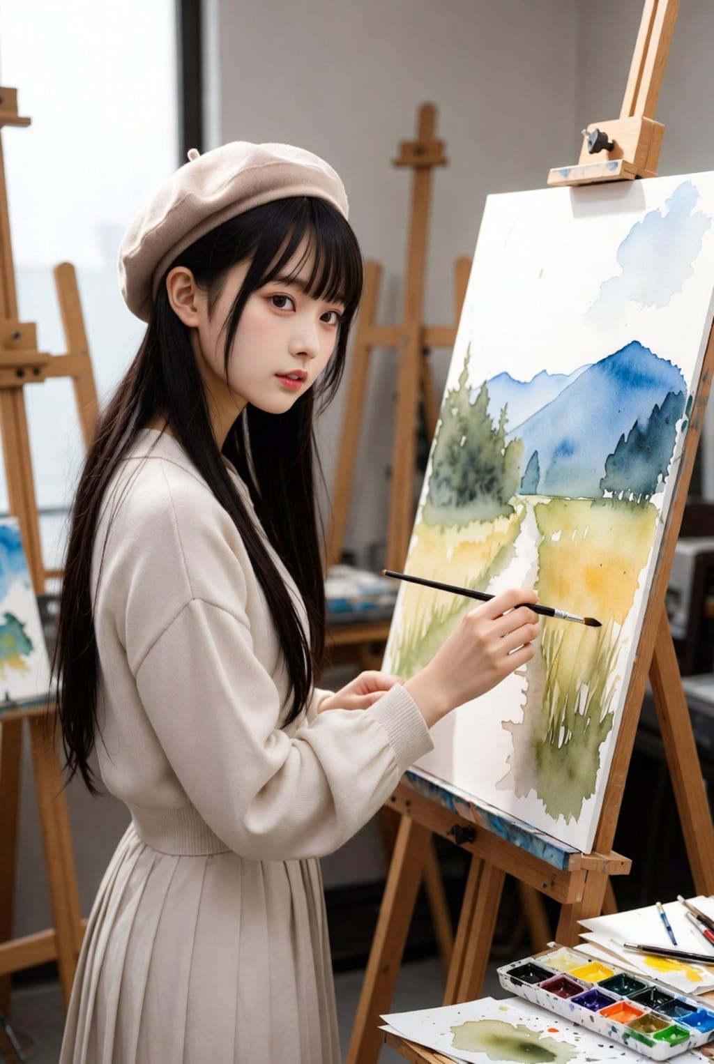 水彩画的な