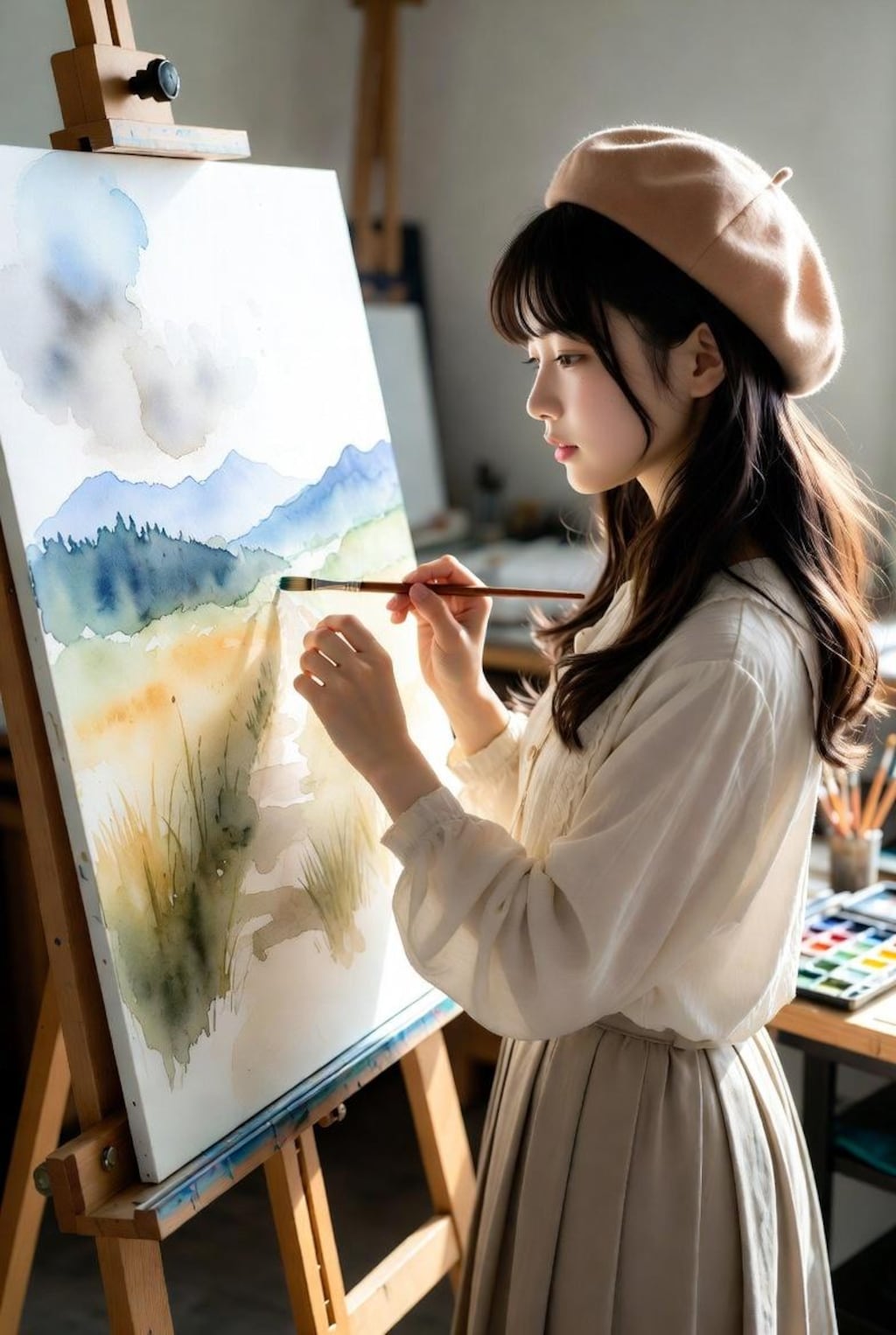 水彩画的な