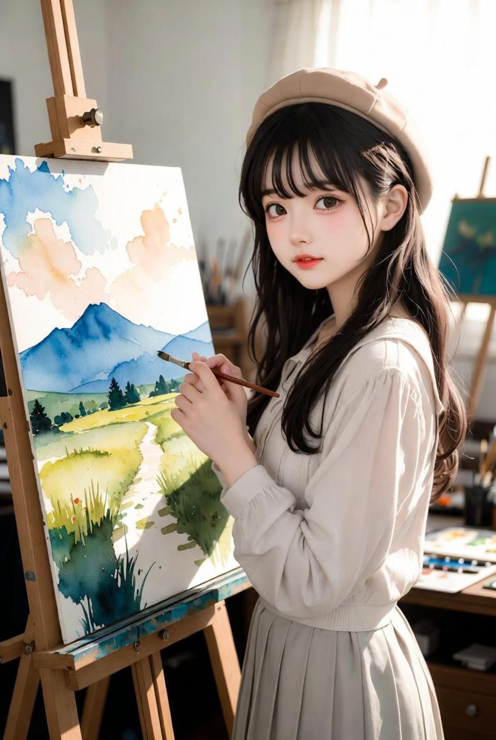 水彩画的な