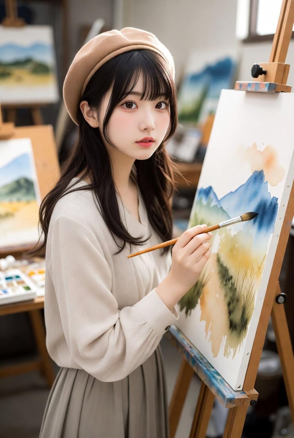 水彩画的な