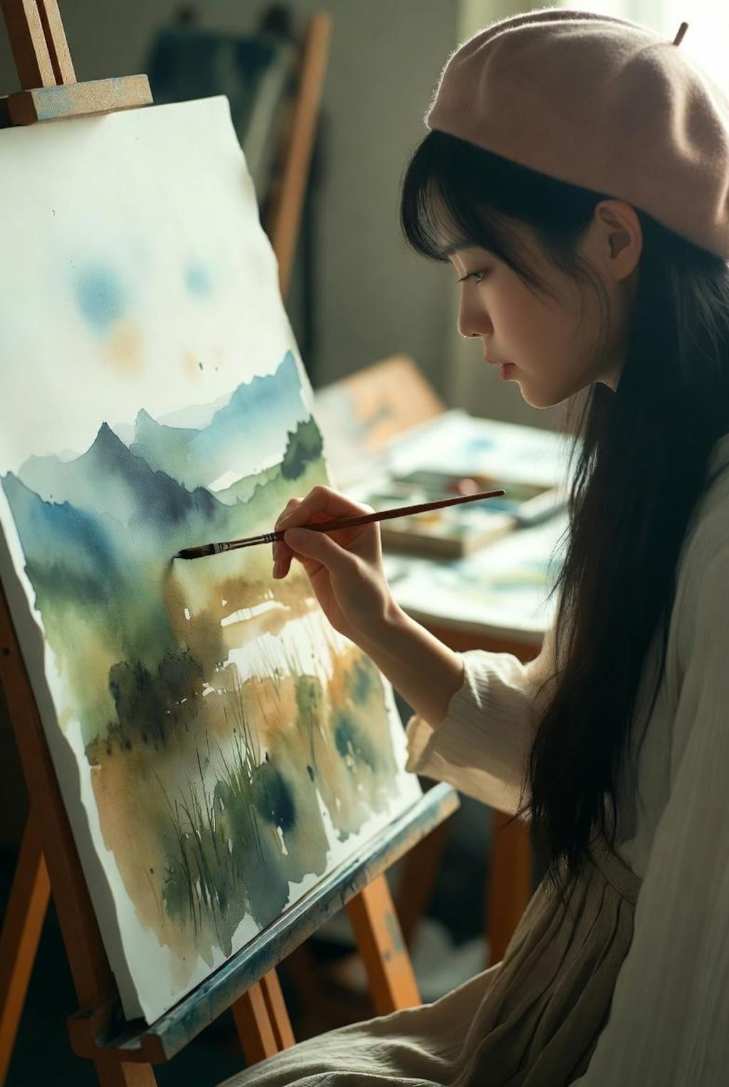 水彩画的な