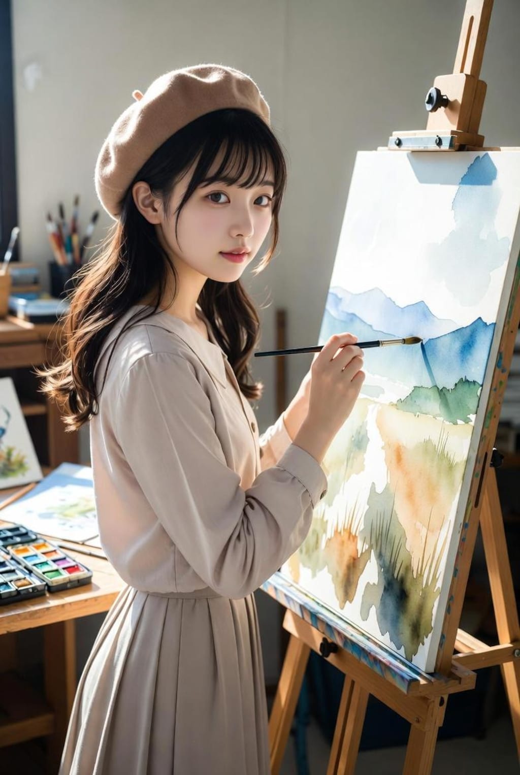 水彩画的な
