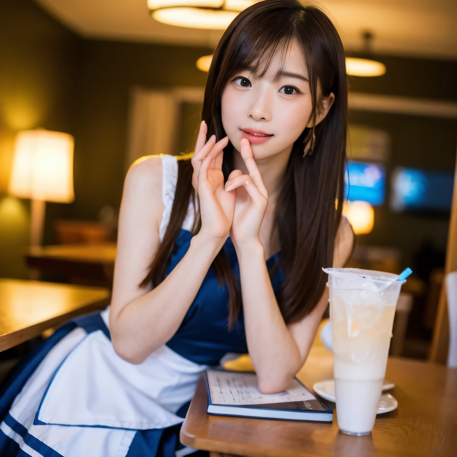 黒髪ロングで漫画喫茶の美女１２ | の人気AIイラスト・グラビア