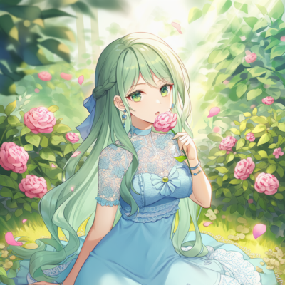 a tranquil garden filled with blooming pink flowers