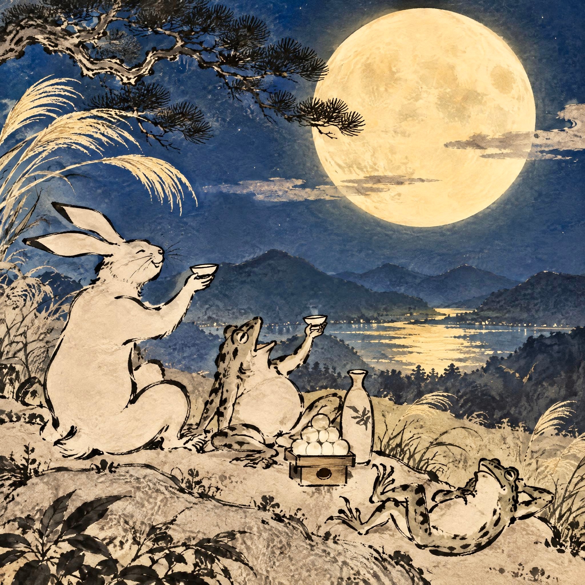 月見で一献 | の人気AIイラスト・グラビア