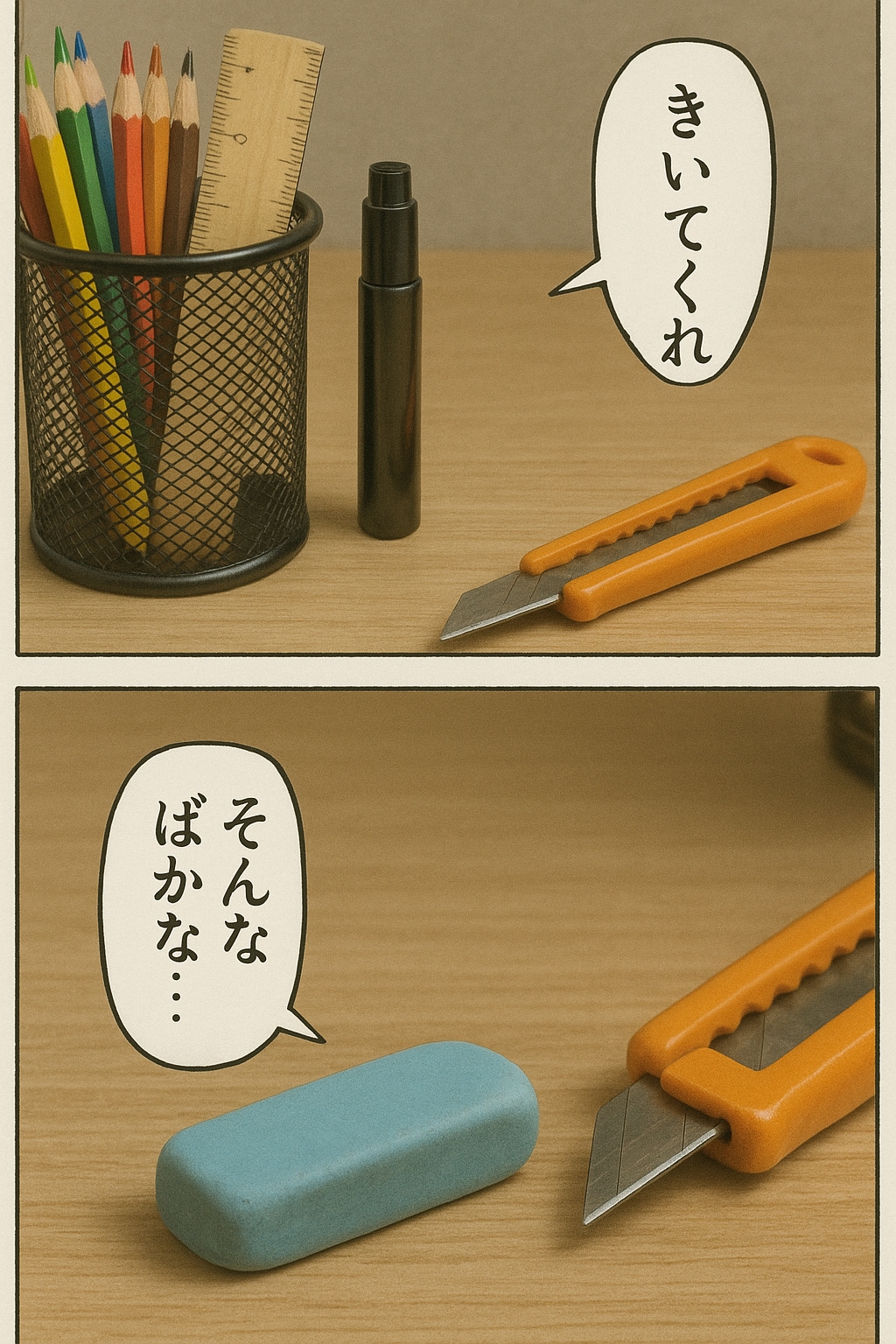 文具たちでくにへかえるんだな