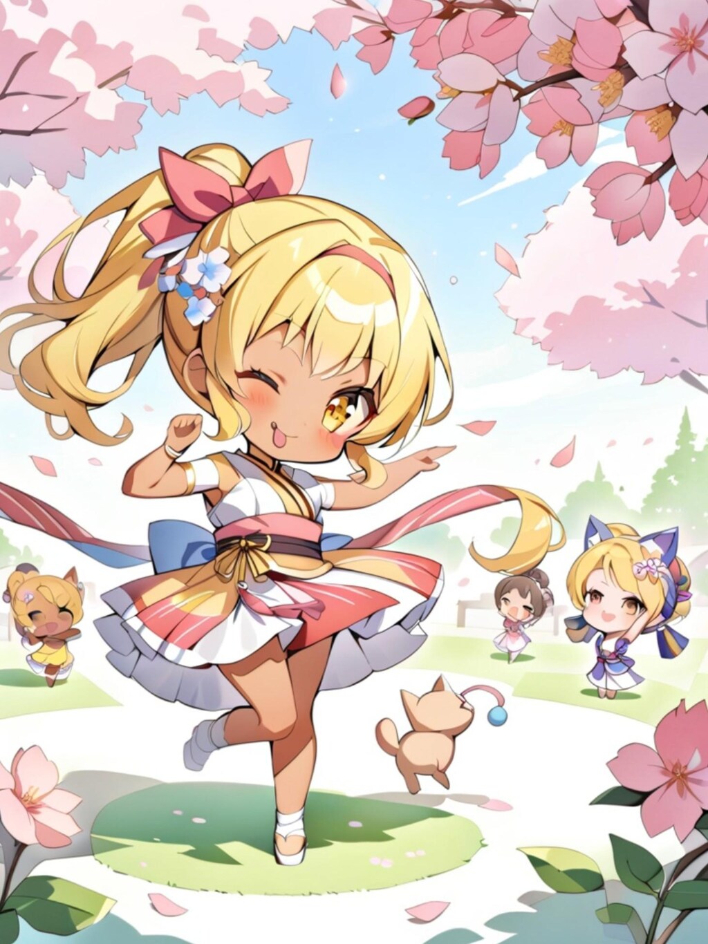 褐色肌の金髪ちゃん