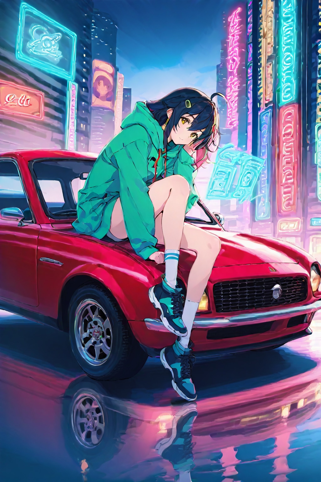 車と彼女 | の人気AIイラスト・グラビア