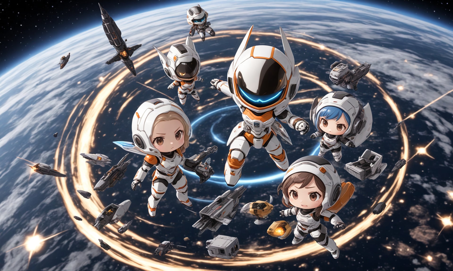 241021 「宙間戦闘用chibiロボと月面軌道上戦争」？ | の人気AIイラスト・グラビア