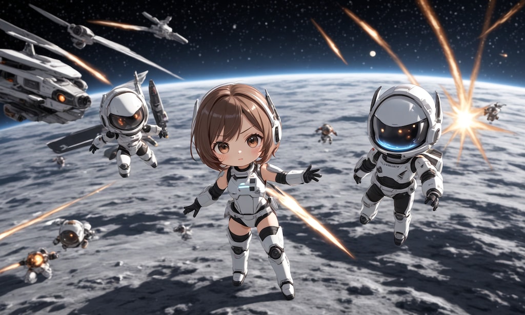 241021 「宙間戦闘用chibiロボと月面軌道上戦争」？