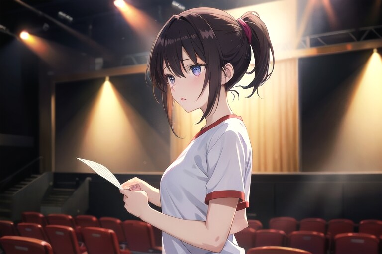開場を前に客席のチェックをする演劇部員 | の人気AIイラスト・グラビア