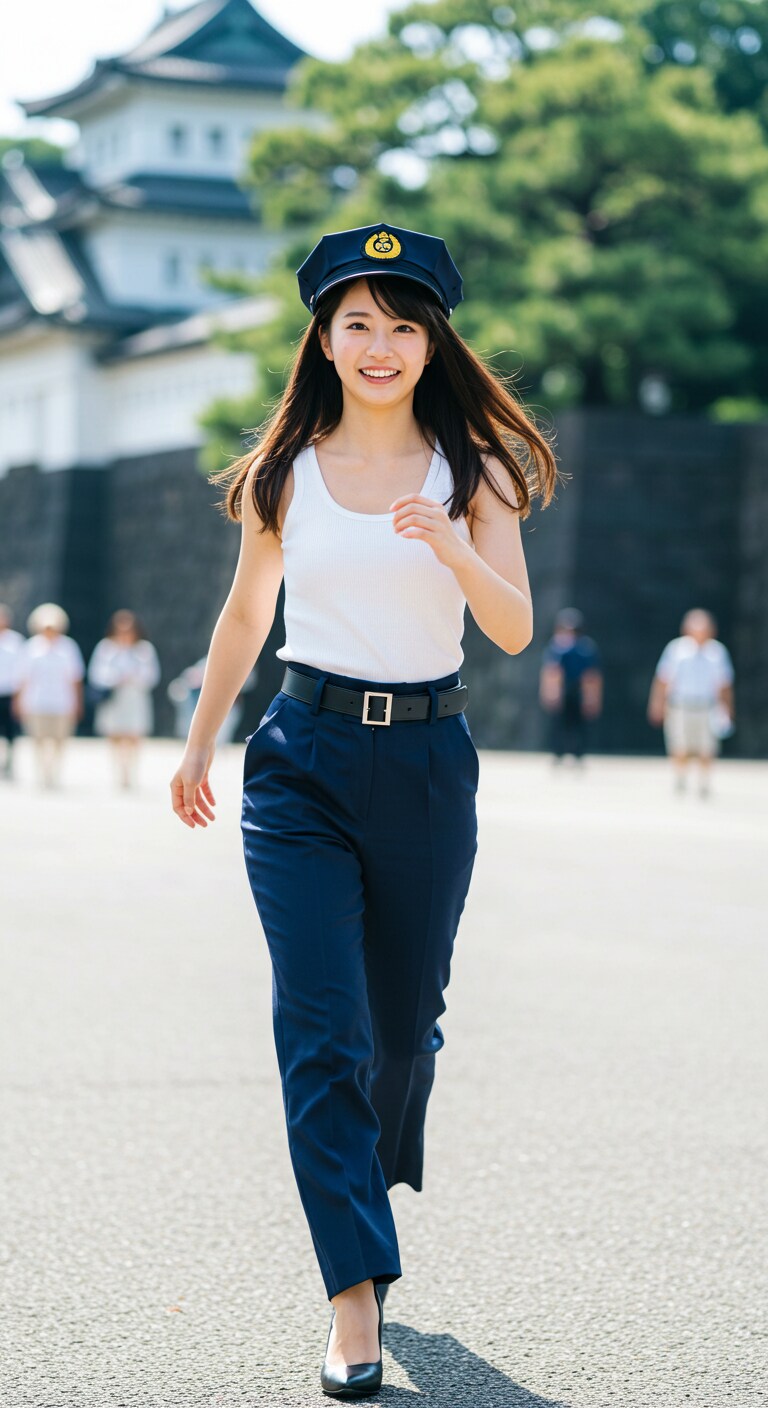 リアルかっこかわいい婦警の皇居ランニング
