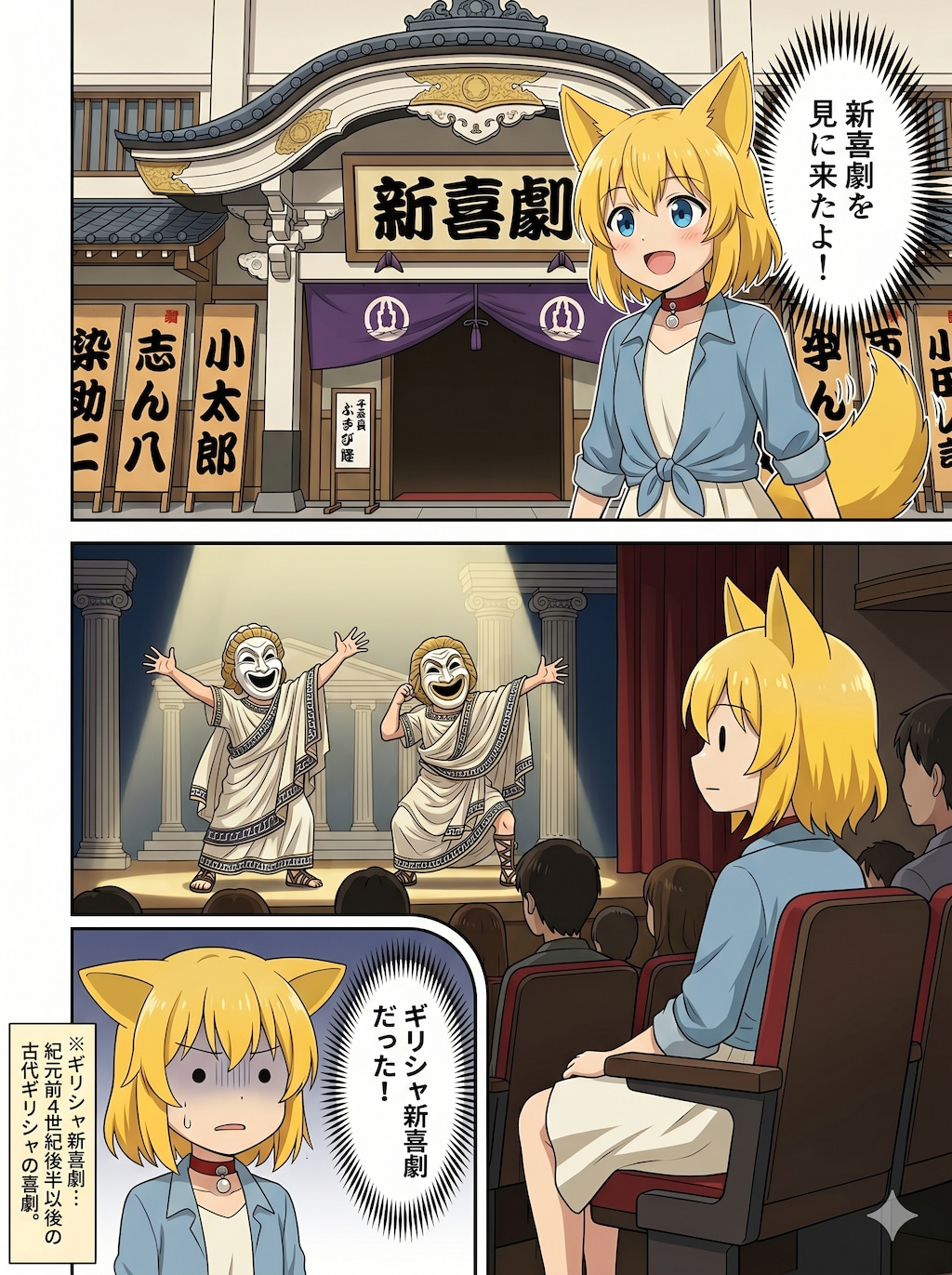 ワクワクしながら劇場を訪れたらタイムスリップした気分を味わうキツネ