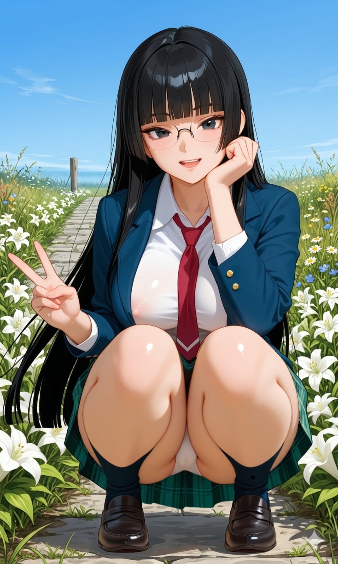 👑しゃがみピース杏樹(R15)
