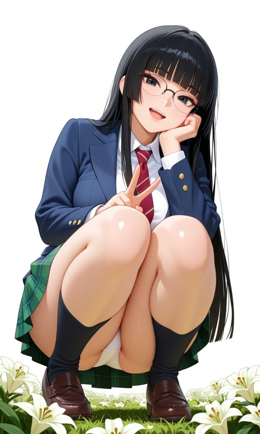 👑しゃがみピース杏樹(R15)