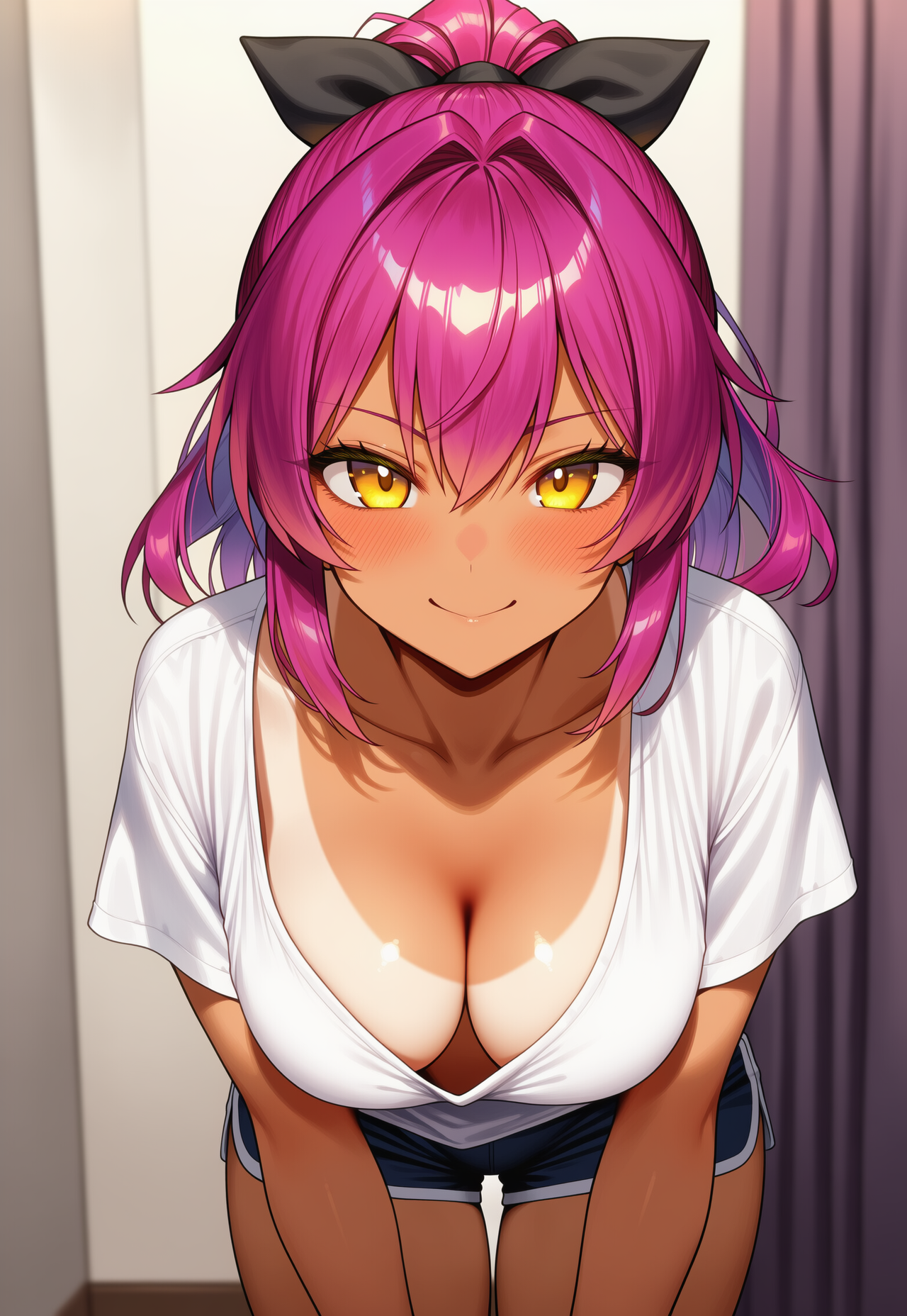 谷間に釘付け