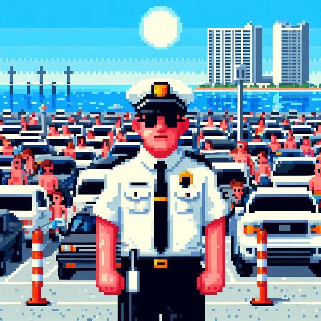 オーシャンリゾートの駐車場誘導員