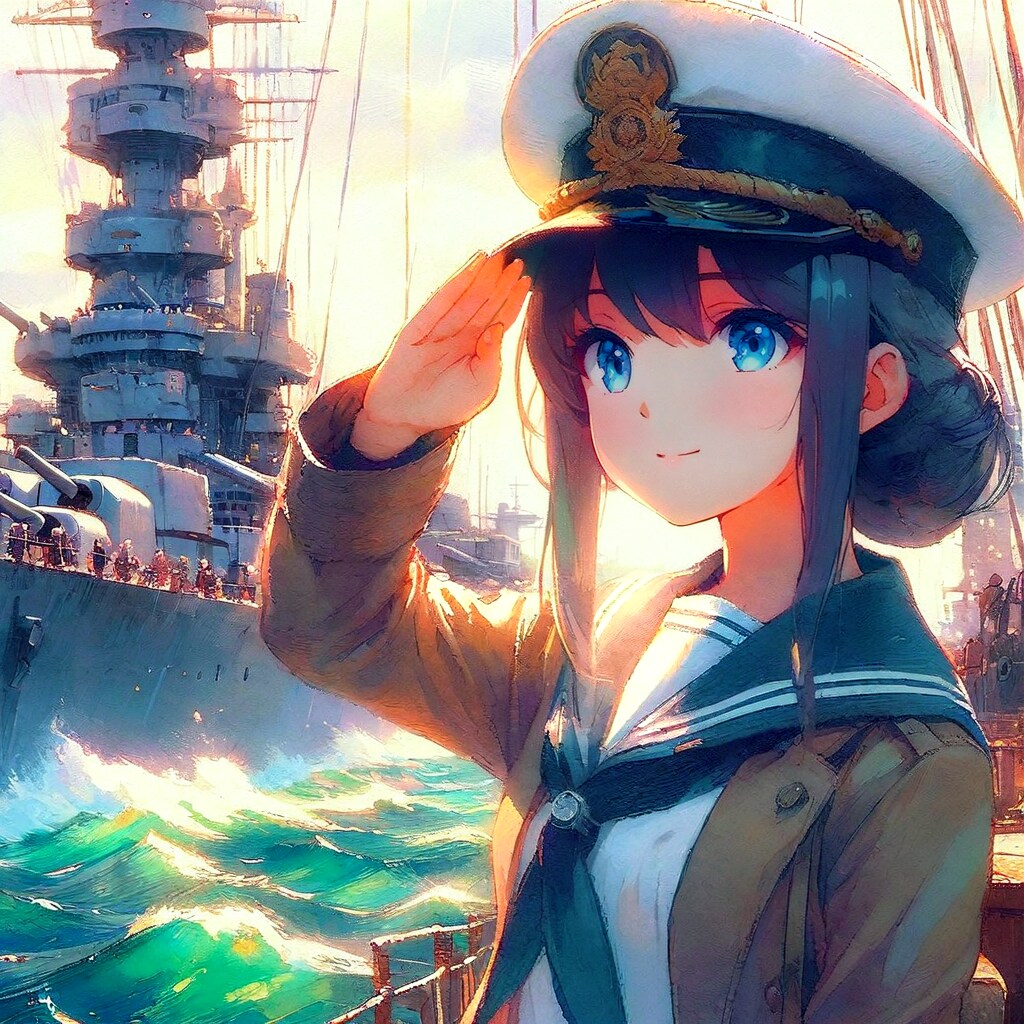 敬礼する少女16