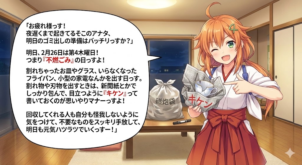 ゴミの日を教えてくれるタスク