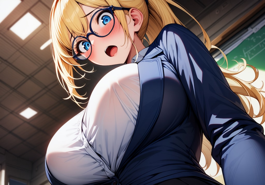 メアリー先生 #1　ローアングルの双丘