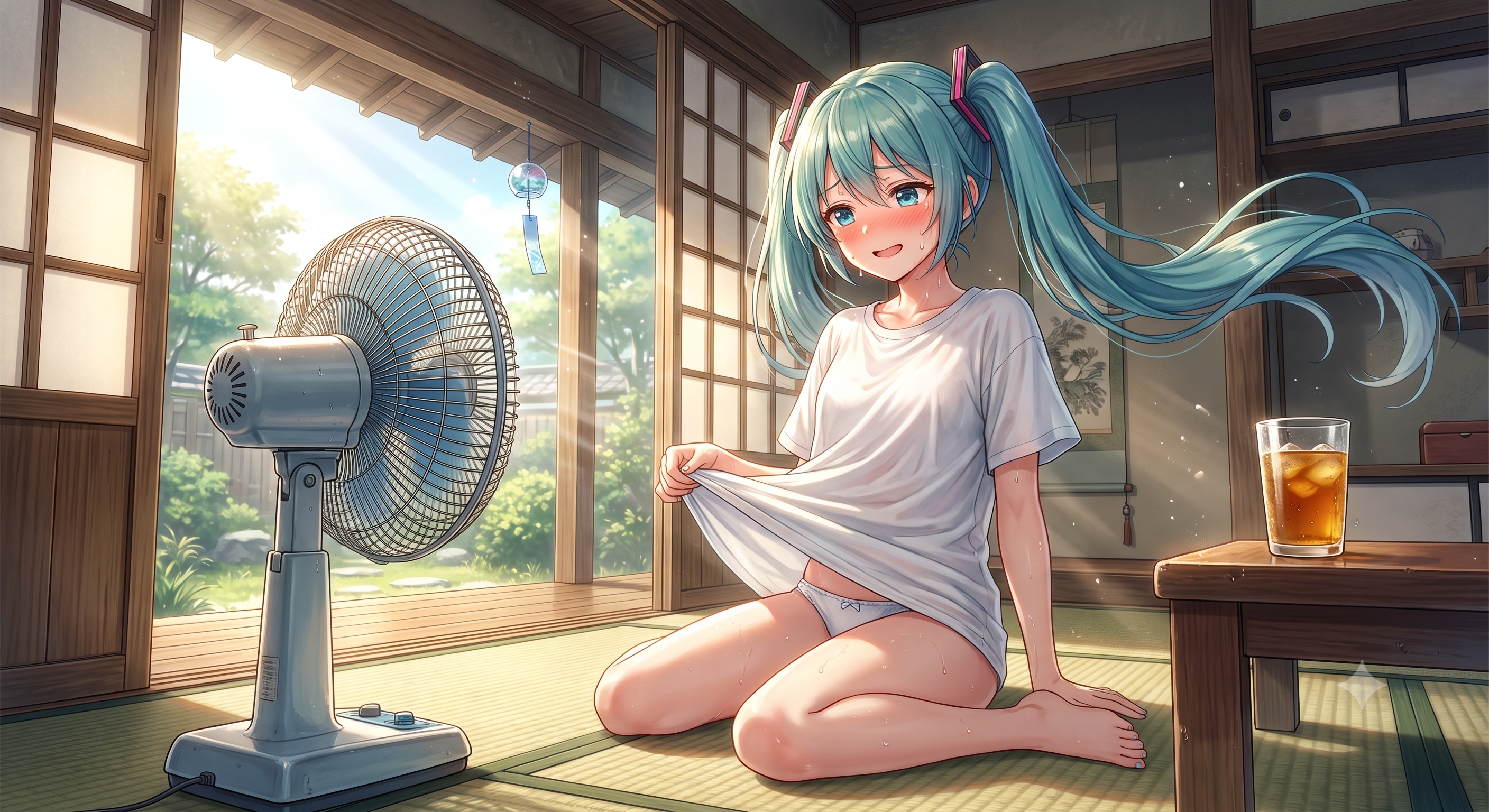 扇風機とミクさん✨