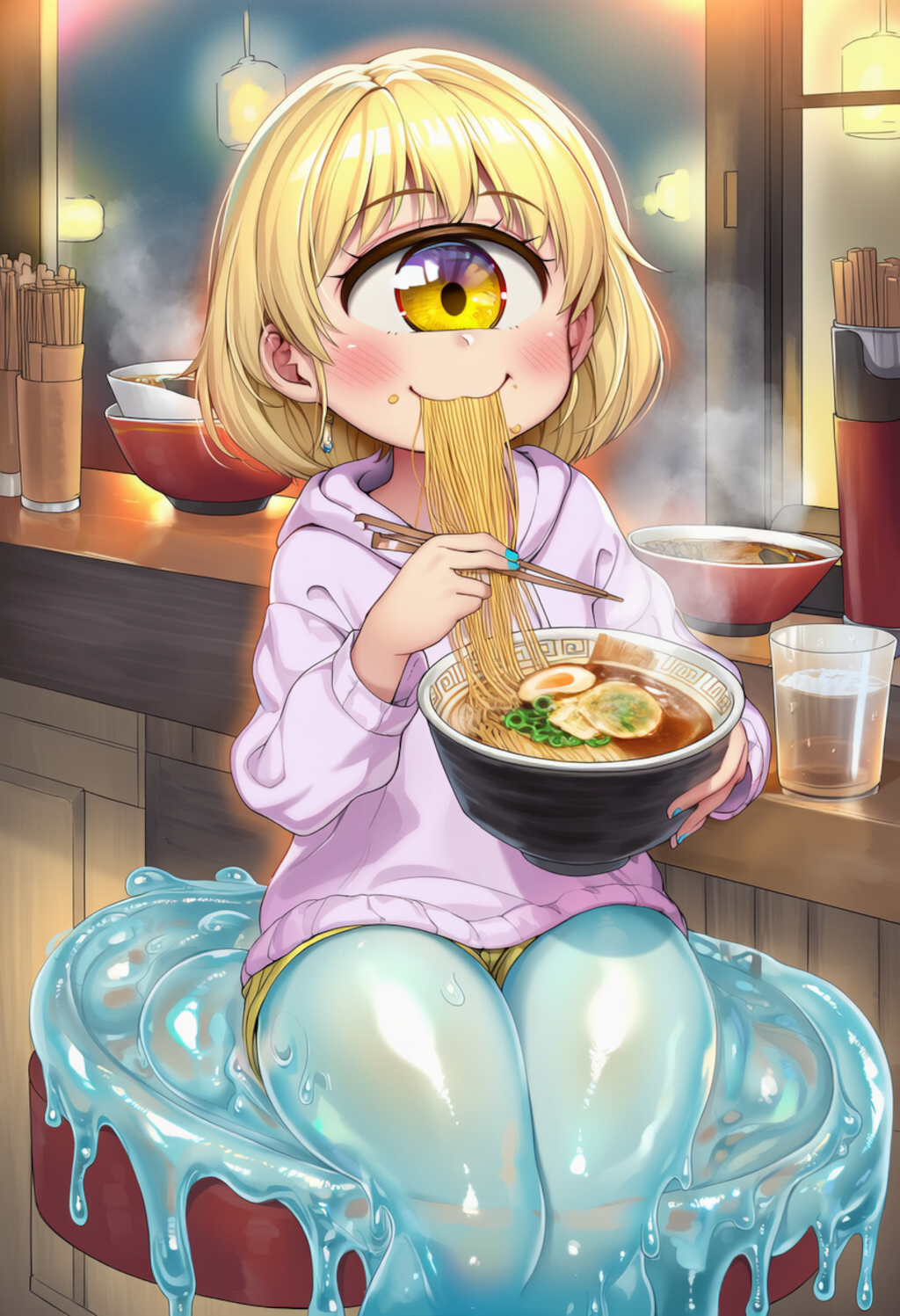 単眼スライム　食を楽しむ