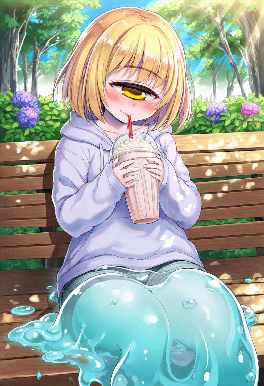 単眼スライム　食を楽しむ