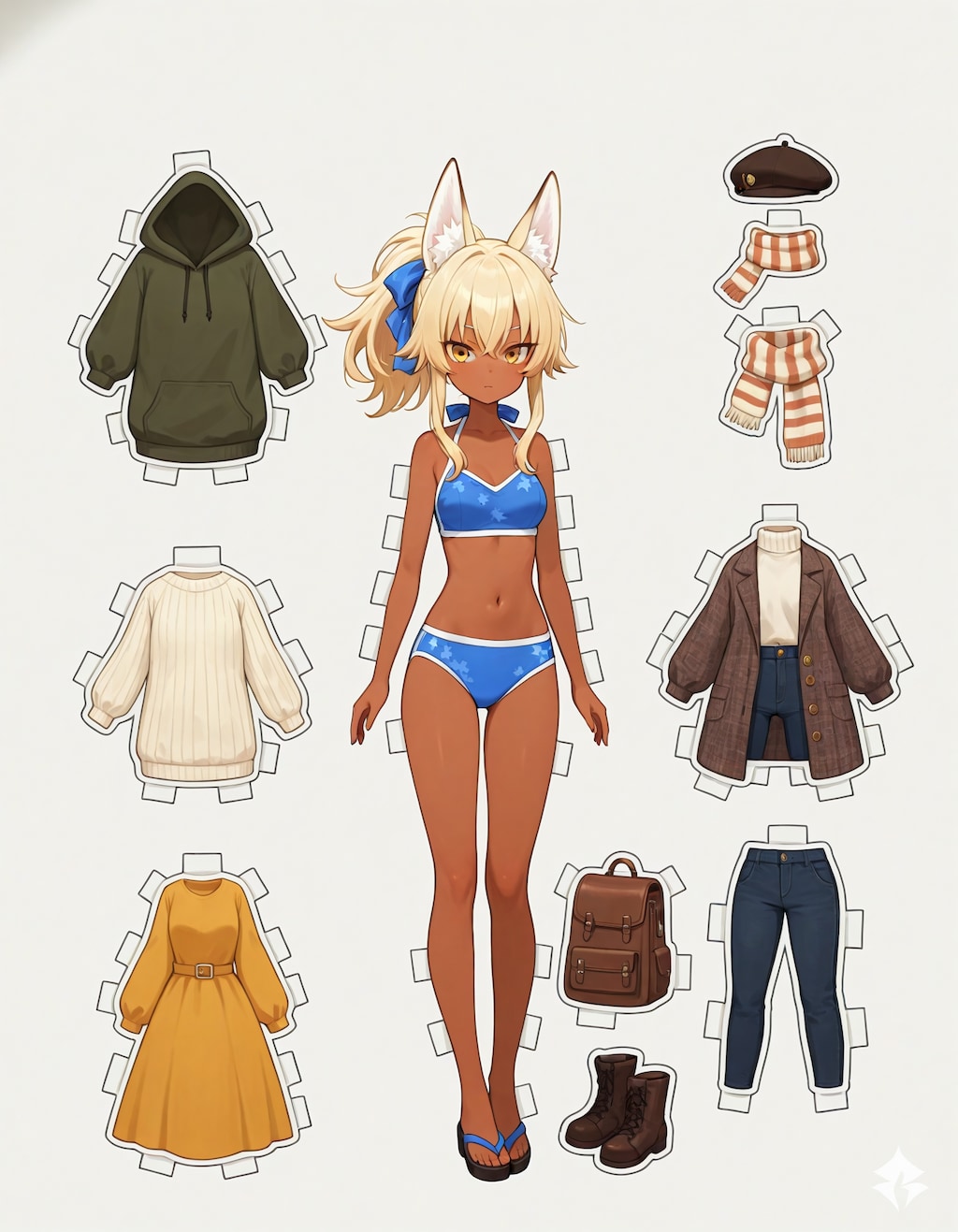 金狐の着せ替え人形