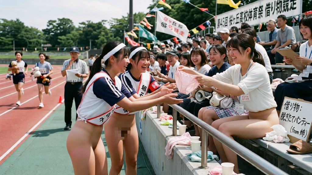 体育祭　パンツ食い競争　下着借り物競争【無料版】