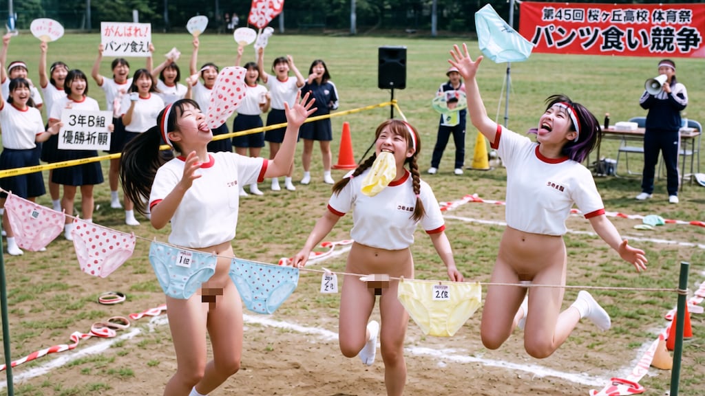 体育祭　パンツ食い競争　下着借り物競争【無料版】