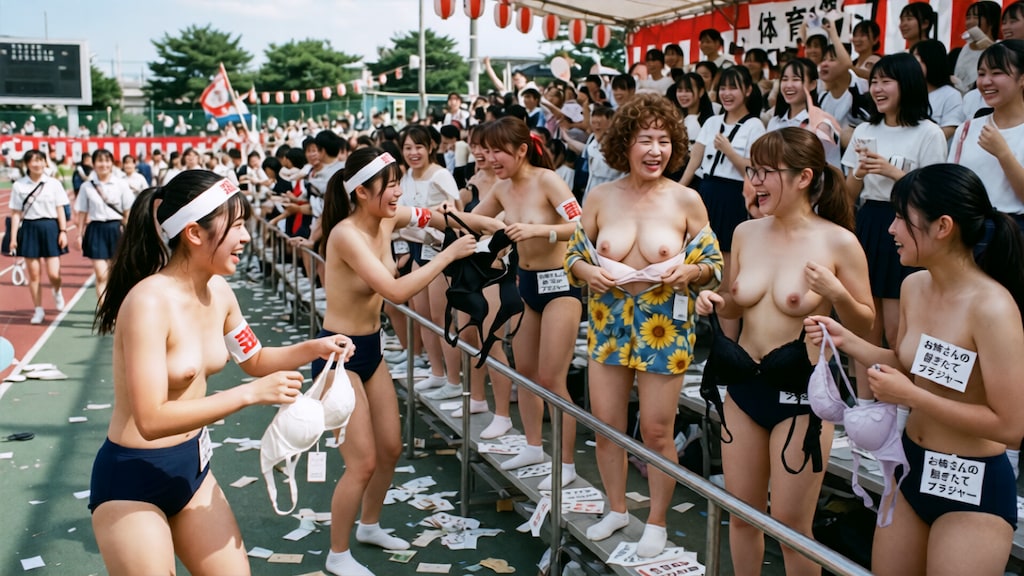 体育祭　パンツ食い競争　下着借り物競争【無料版】