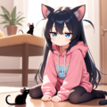ケモ神様にねこ耳を着けてもらっちゃった♡【織慈ナルヨ】 2枚目