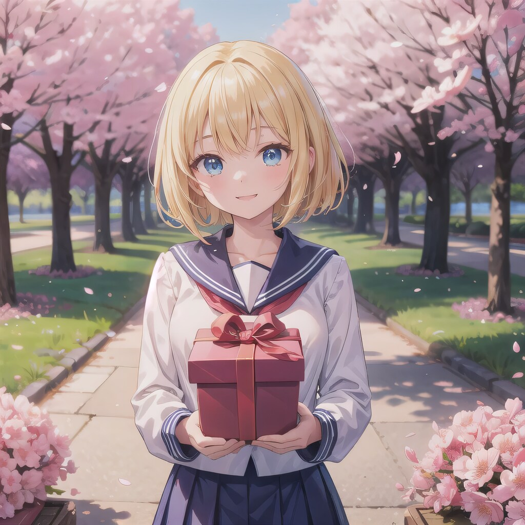 金髪ボブでセーラー服の少女１３