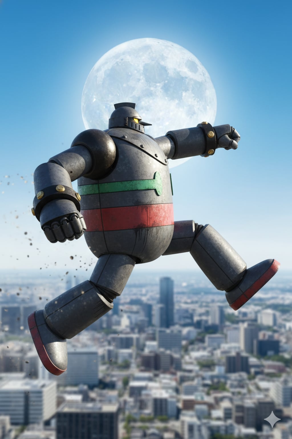 環状8号線上空でコント55号のネタを披露する鉄人28号