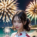 浴衣で花火大会 4枚目