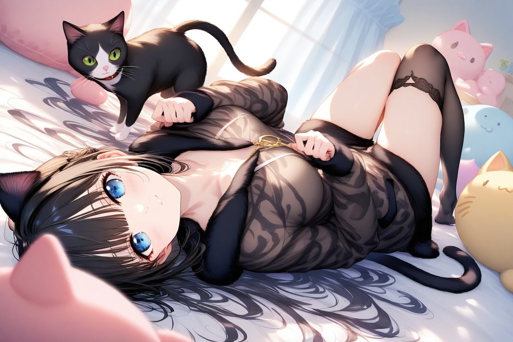 猫耳少女と添い寝