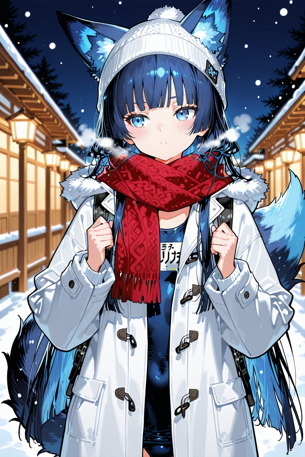 コートの下は水着