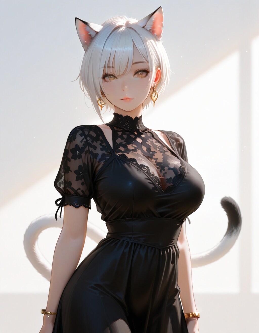 白猫　黒ドレス