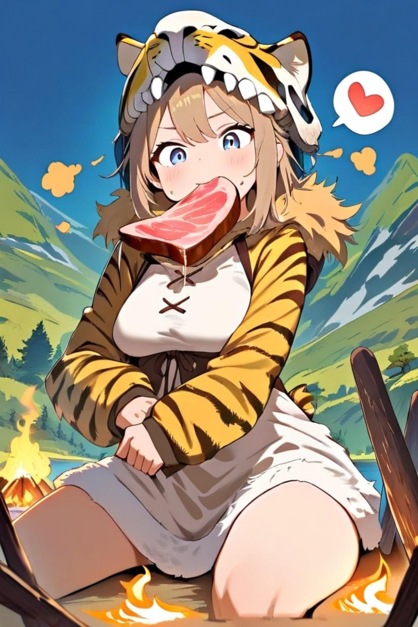 肉を喰らう女の子