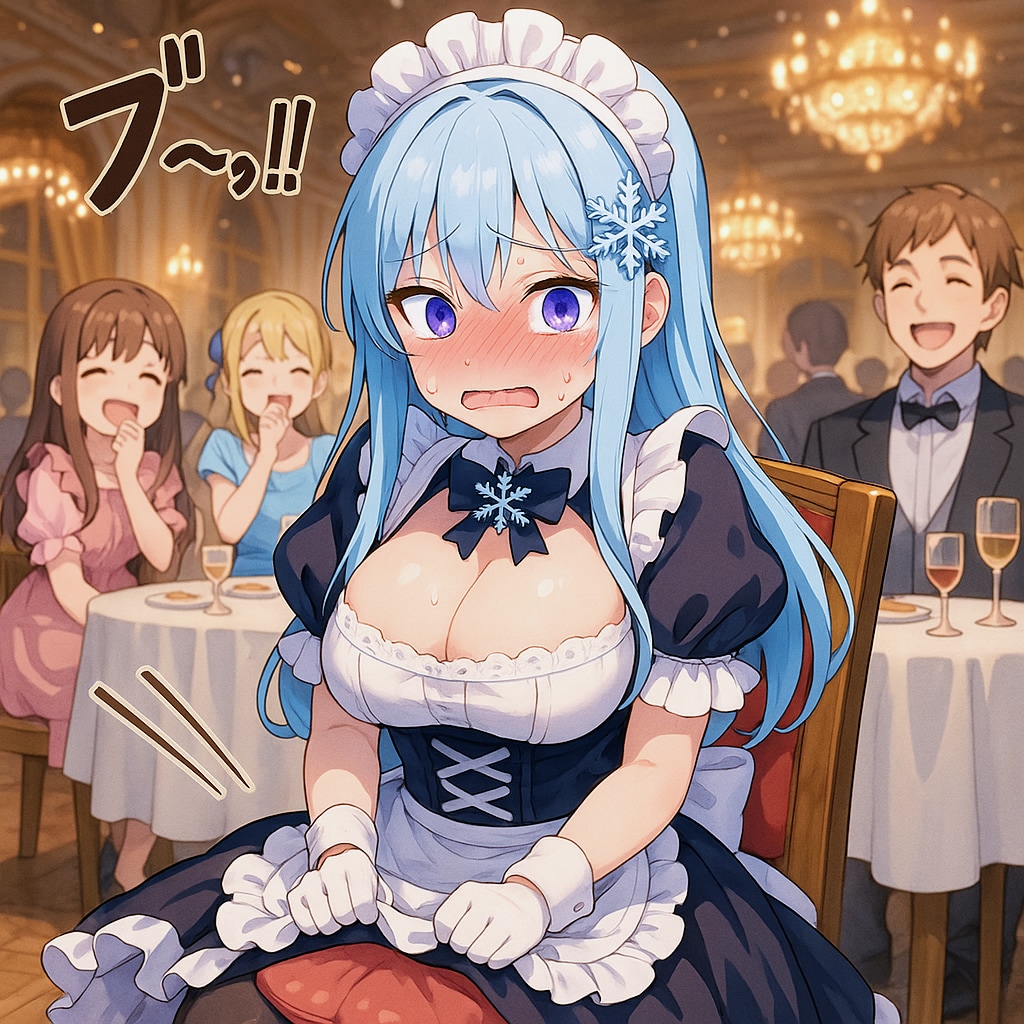 ブーブークッションに乗っちゃった(?)スーパーメイドちゃん