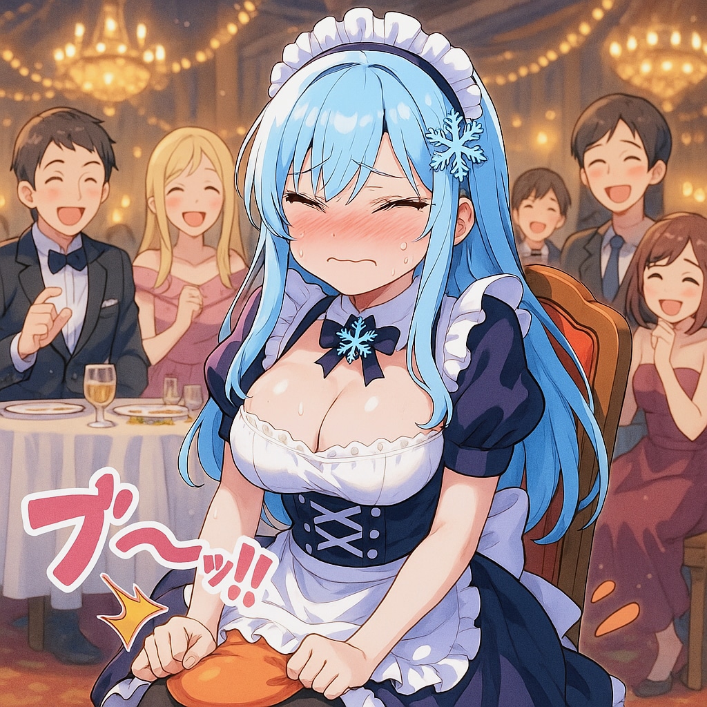 ブーブークッションに乗っちゃった(?)スーパーメイドちゃん