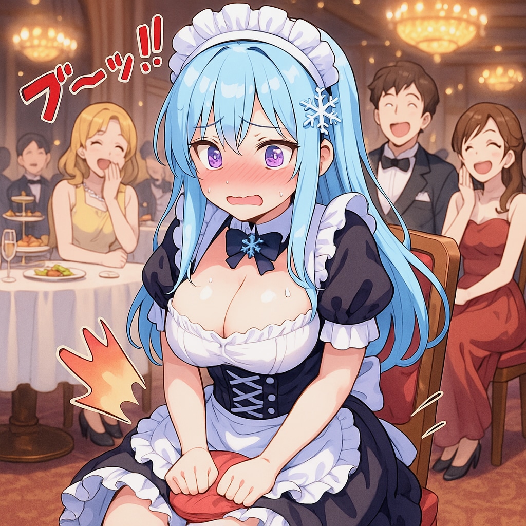 ブーブークッションに乗っちゃった(?)スーパーメイドちゃん