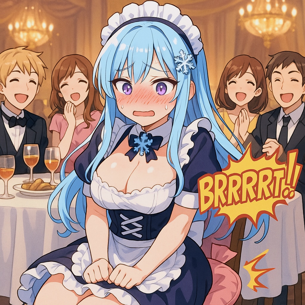 ブーブークッションに乗っちゃった(?)スーパーメイドちゃん