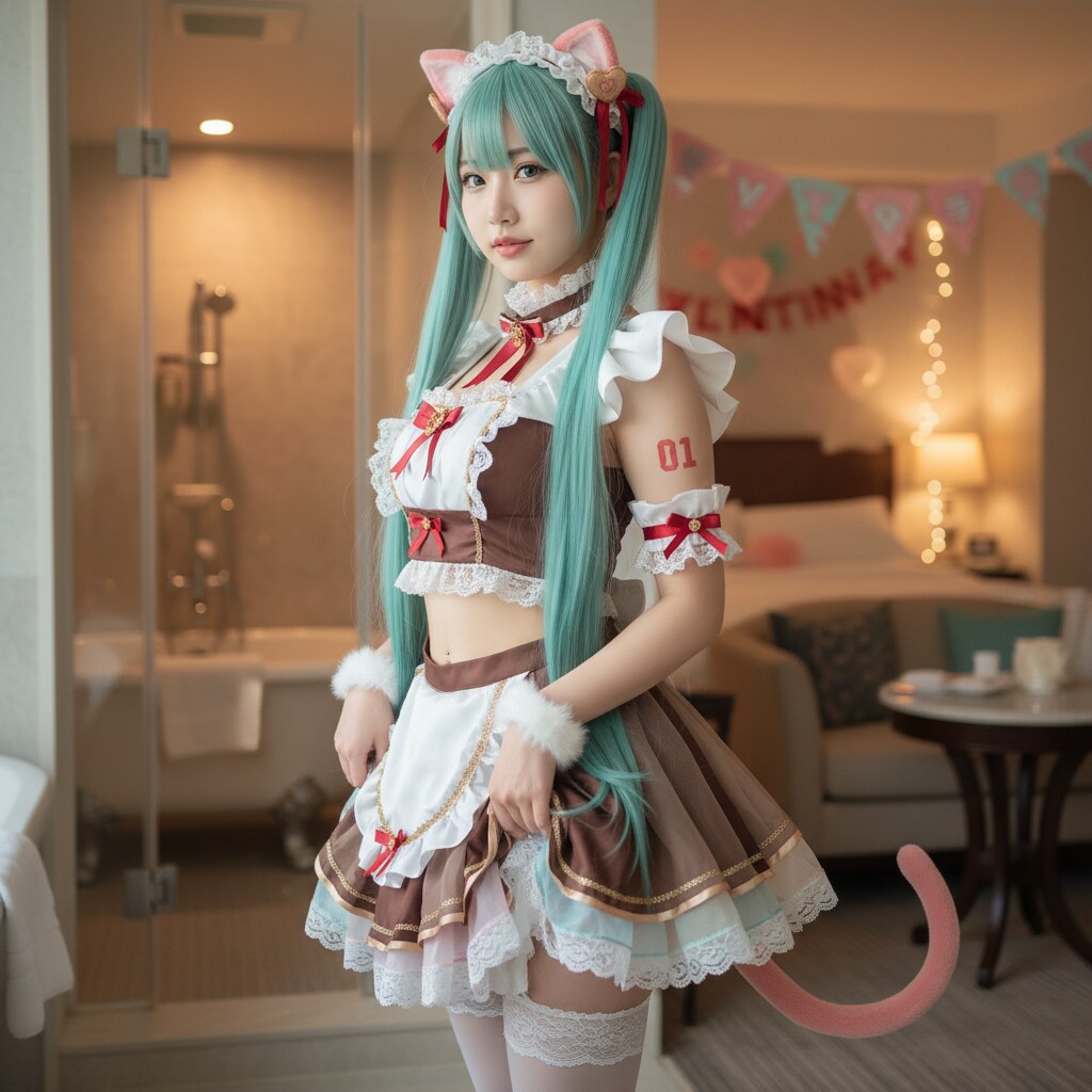 みどツイにゃん。2月14日 #バレンタインデー。バレンタインメイド。