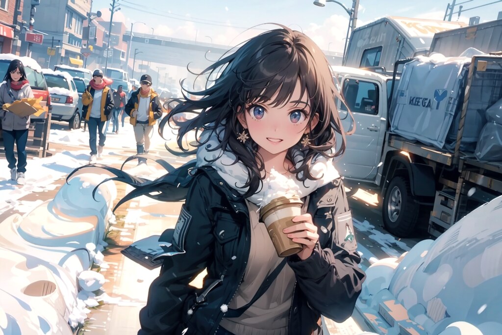 雪降る台湾の昼