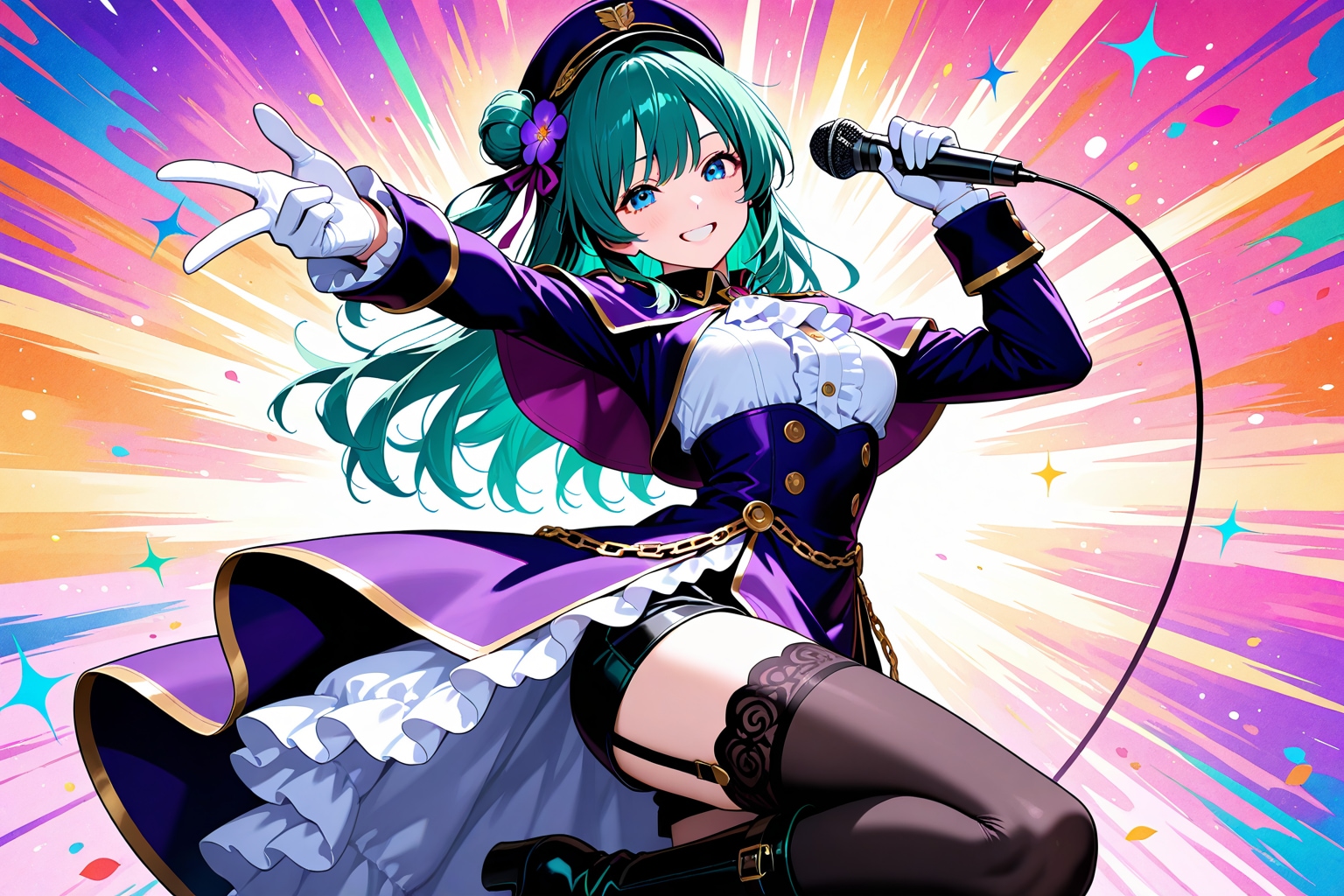 緑髪ロングちゃんはJKアイドル