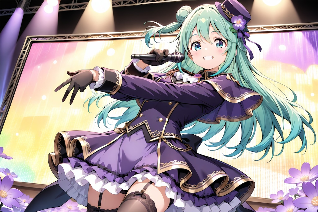 緑髪ロングちゃんはJKアイドル