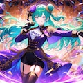 緑髪ロングちゃんはJKアイドル 3枚目