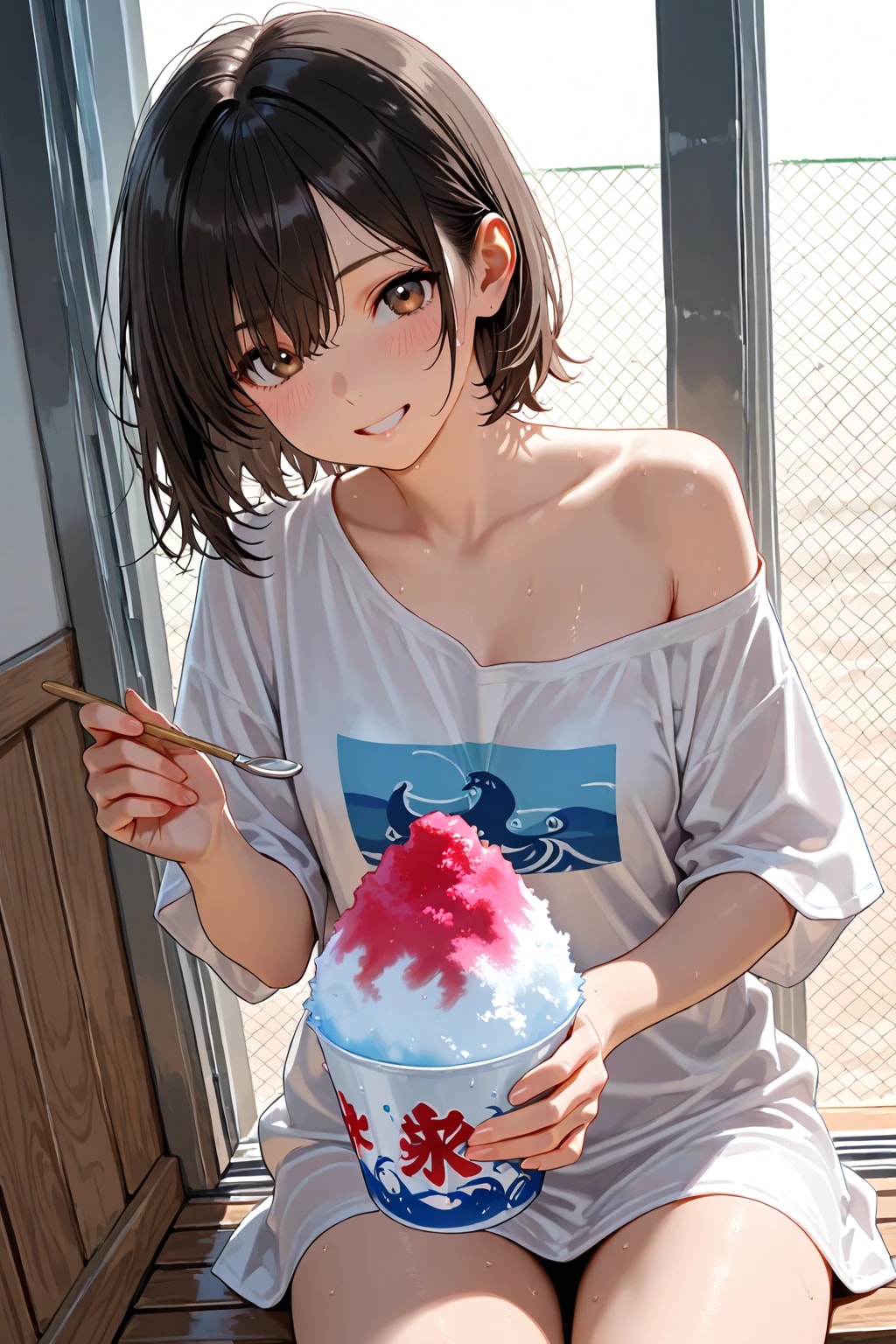 かき氷おいしいねー