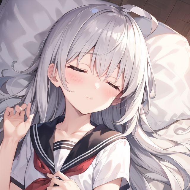 寝落ち少女